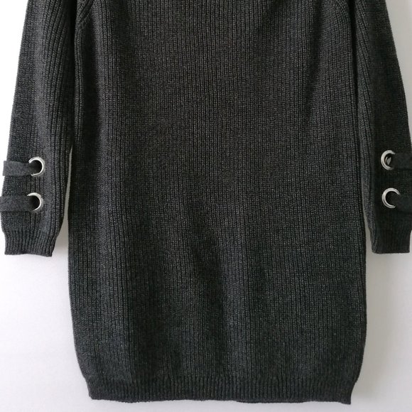 Skies Are Blue Womens Black Cold Shoulder Sleeve Round Neck Sweater Size M - Picture 3 of 7